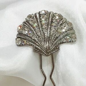 Vintage elegant Crystal and Silver WeddingHair Stick